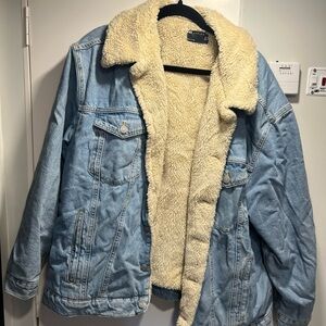ASOS Denim Jacket with Cream Sherpa Lining